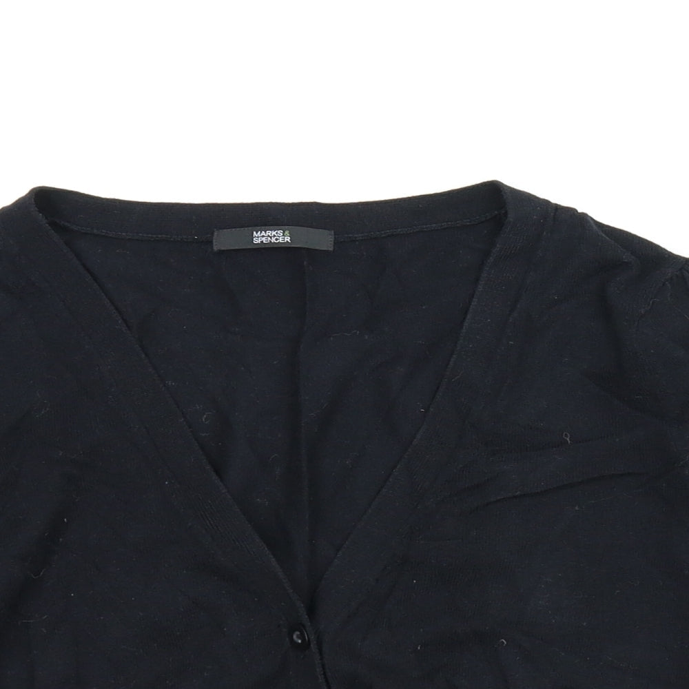 M&S Womens Black   Cardigan Jumper Size 12