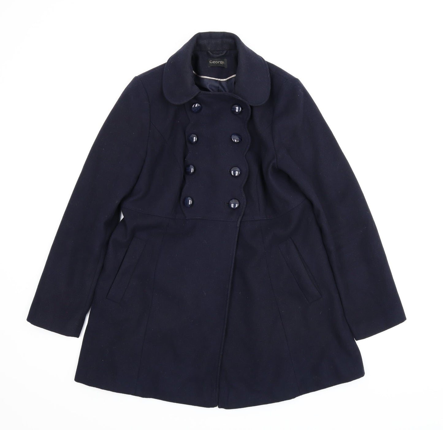 George Womens Blue   Pea Coat Coat Size 12