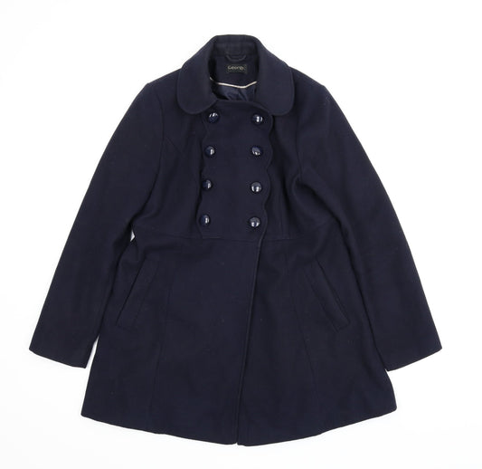 George Womens Blue   Pea Coat Coat Size 12