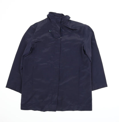 Womens UK Size 16 Essentials Blue Rain Coat