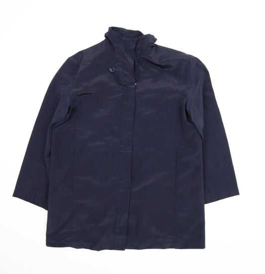 Womens UK Size 16 Essentials Blue Rain Coat