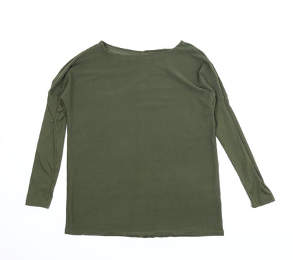 Womens UK Size L Preworn Green Basic Blouse