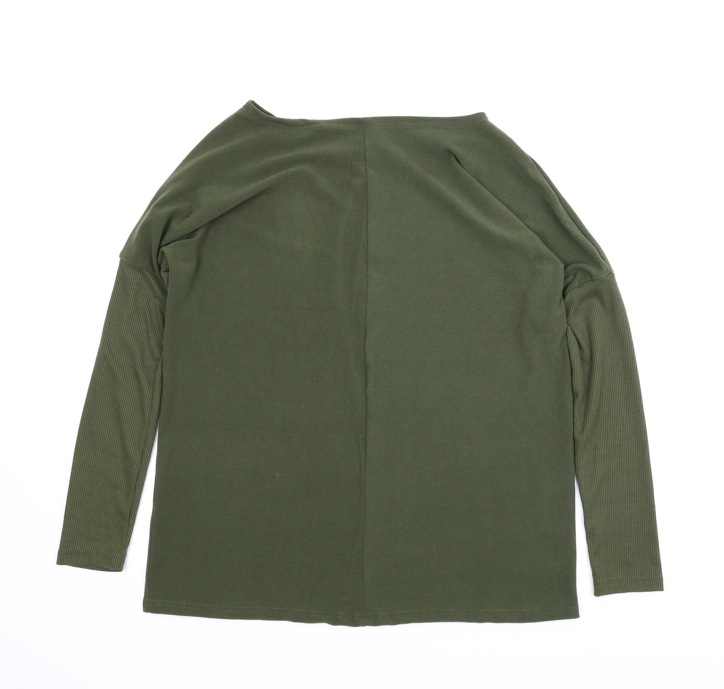 Womens UK Size L Preworn Green Basic Blouse