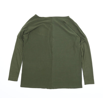 Womens UK Size L Preworn Green Basic Blouse