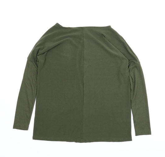 Womens UK Size L Preworn Green Basic Blouse