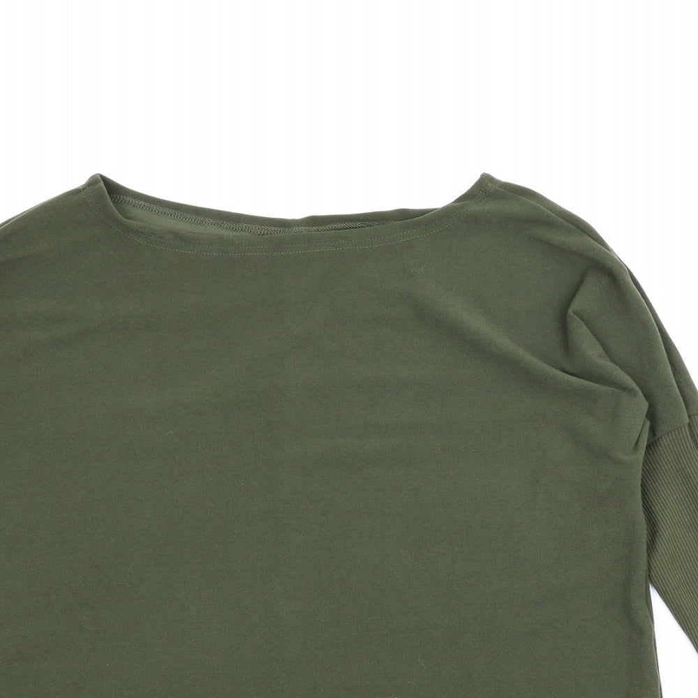 Womens UK Size L Preworn Green Basic Blouse