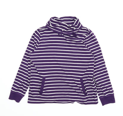 BM Womens Purple Striped  Pullover Jumper Size M