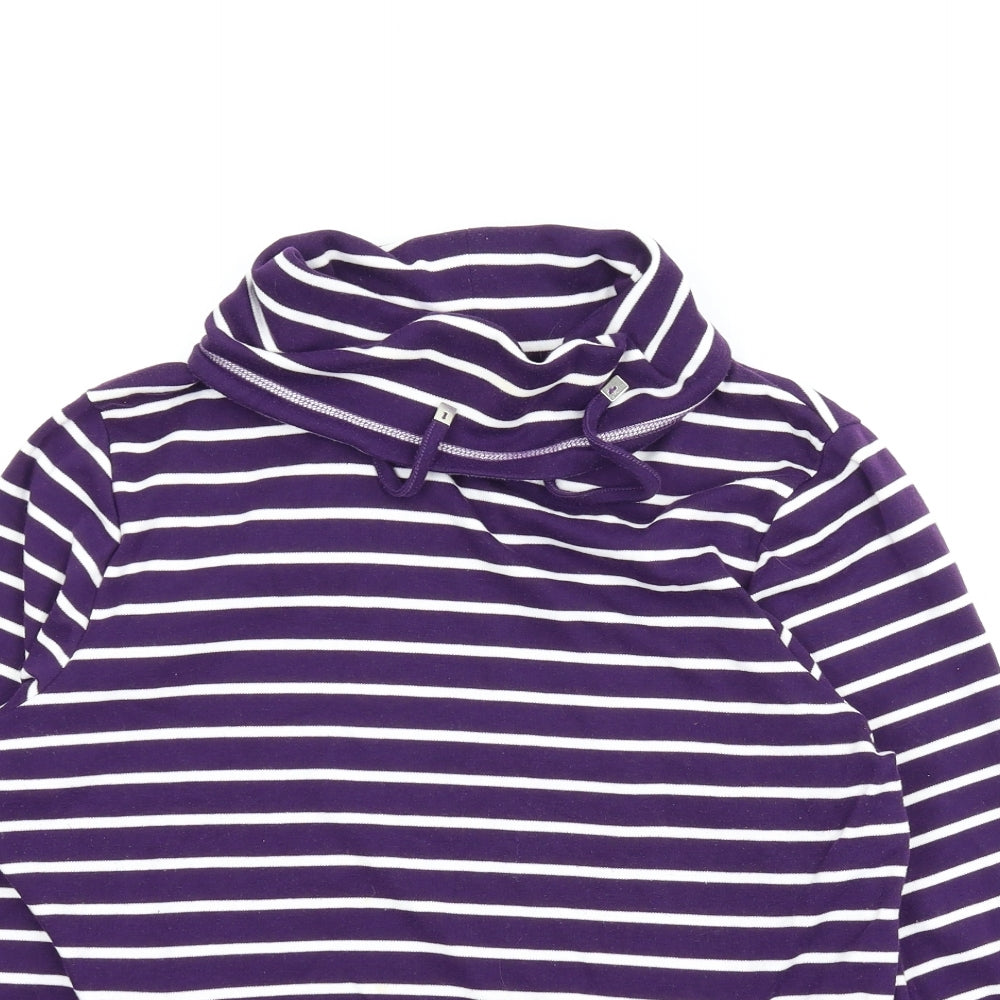BM Womens Purple Striped  Pullover Jumper Size M