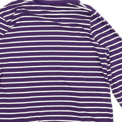 BM Womens Purple Striped  Pullover Jumper Size M