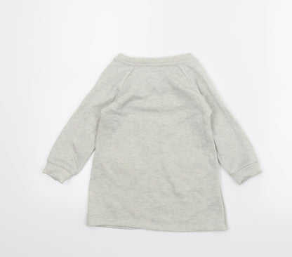Healthtex Girls Grey   Jumper Dress  Size 2 Years  - Loveheart