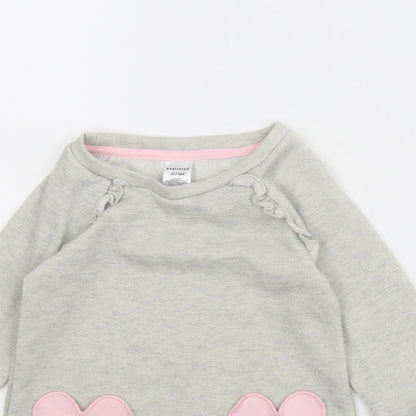 Healthtex Girls Grey   Jumper Dress  Size 2 Years  - Loveheart