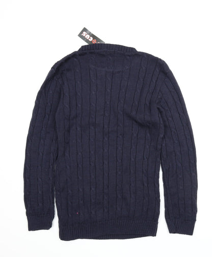 Focus Mens Blue   Pullover Jumper Size S