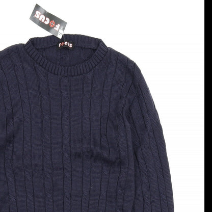 Focus Mens Blue   Pullover Jumper Size S