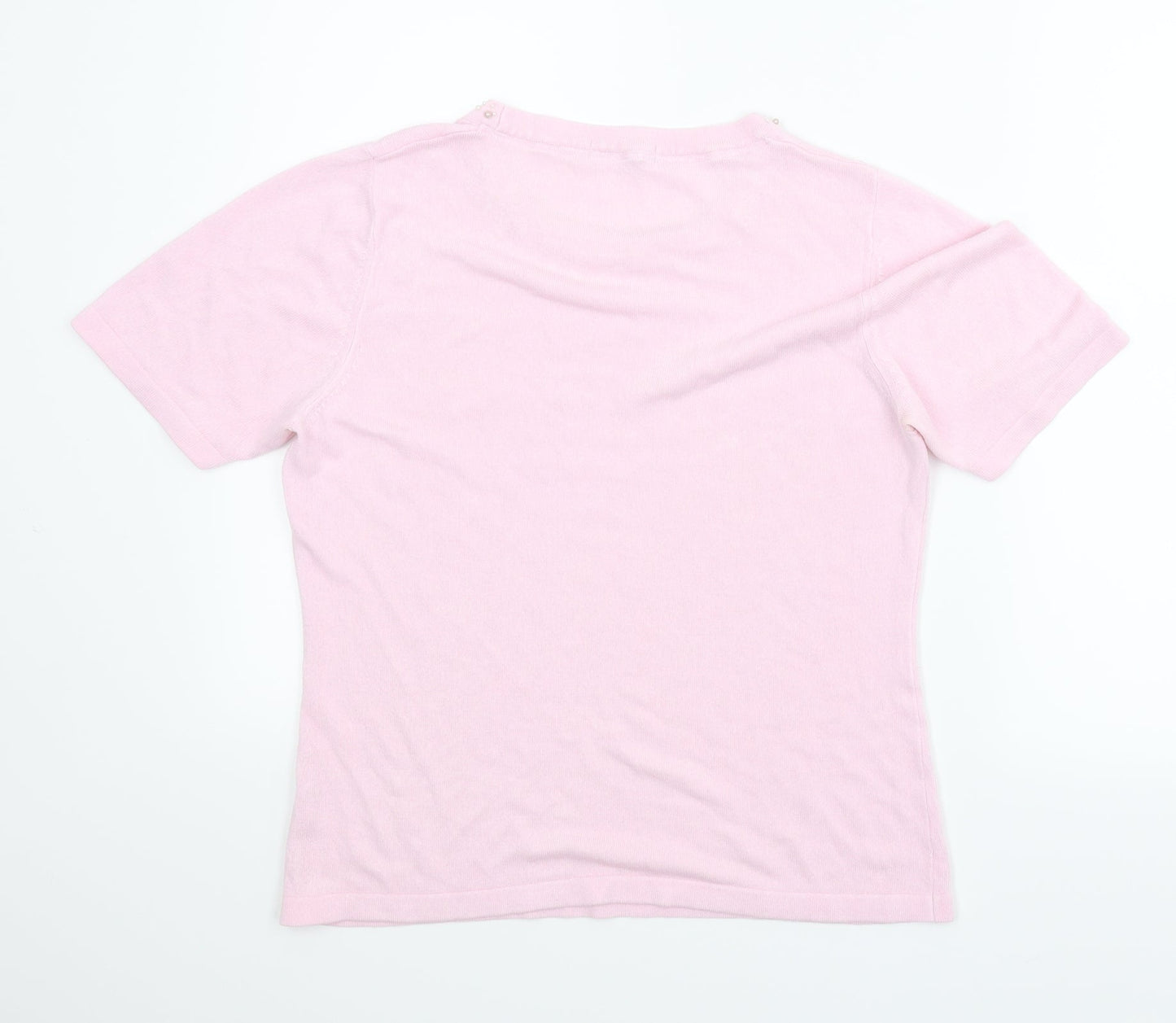 Womens UK Size M Classic Pink Basic Blouse