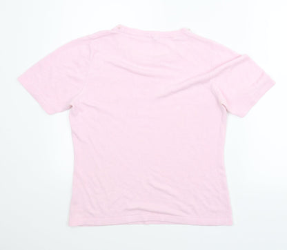 Womens UK Size M Classic Pink Basic Blouse