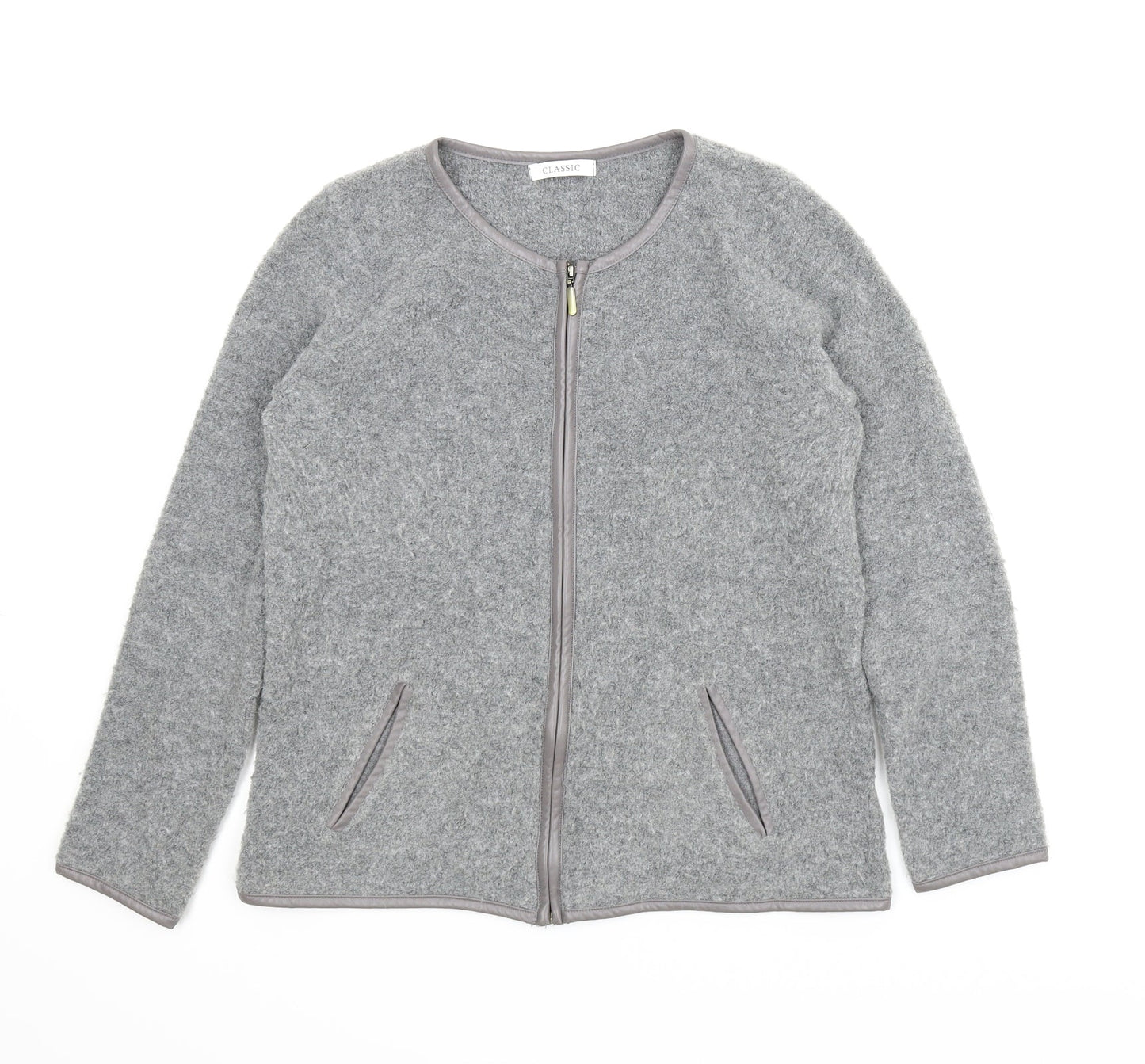 Classic Womens Grey  Fleece Full Zip Jumper Size M