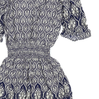 Blue Vanilla Womens Blue Paisley  A-Line  Size L