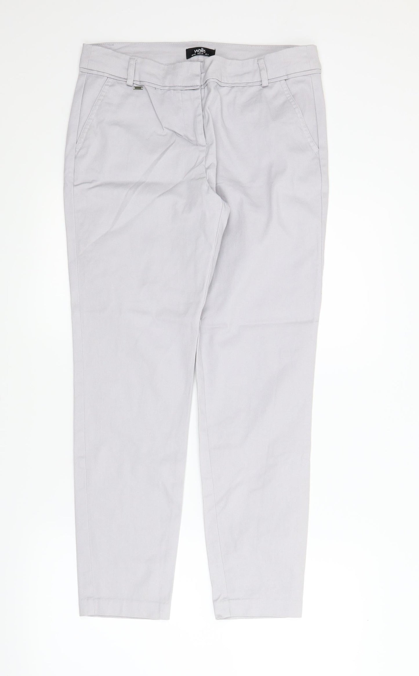 Womens UK Size 12 Wallis Regular Fit Chino Grey Trousers