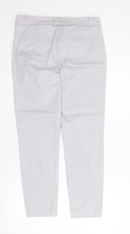 Womens UK Size 12 Wallis Regular Fit Chino Grey Trousers
