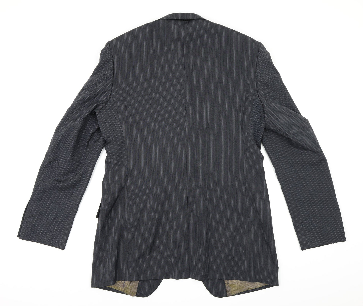 Autograph Mens Grey Striped Rayon Jacket Suit Jacket Size 40