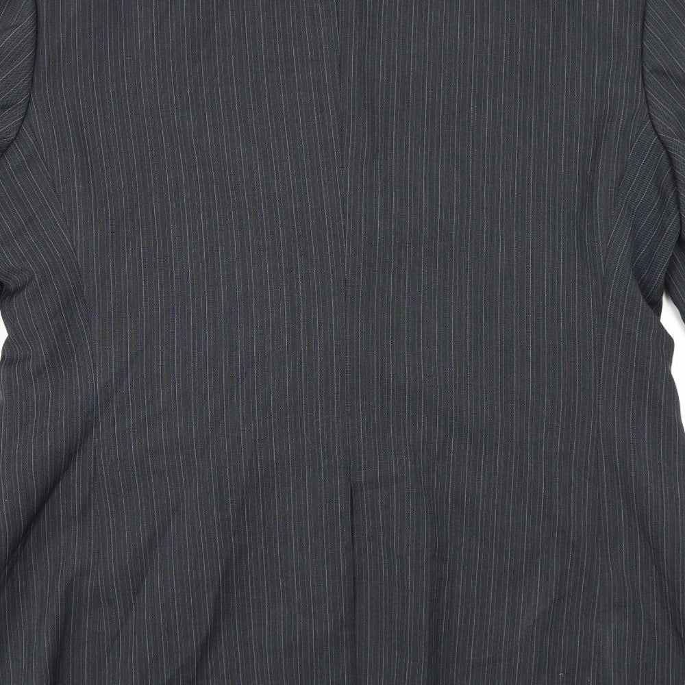 Autograph Mens Grey Striped Rayon Jacket Suit Jacket Size 40