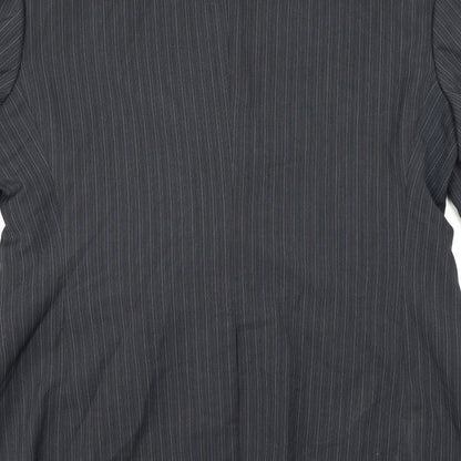 Autograph Mens Grey Striped Rayon Jacket Suit Jacket Size 40