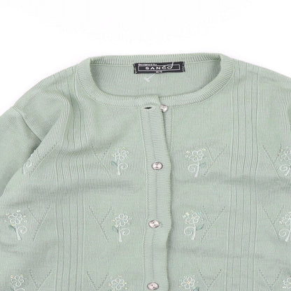 Sanco Womens Green  Knit Cardigan Jumper Size M