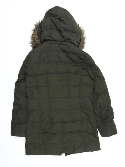 Womens UK Size S H&M Green Quilted Coat