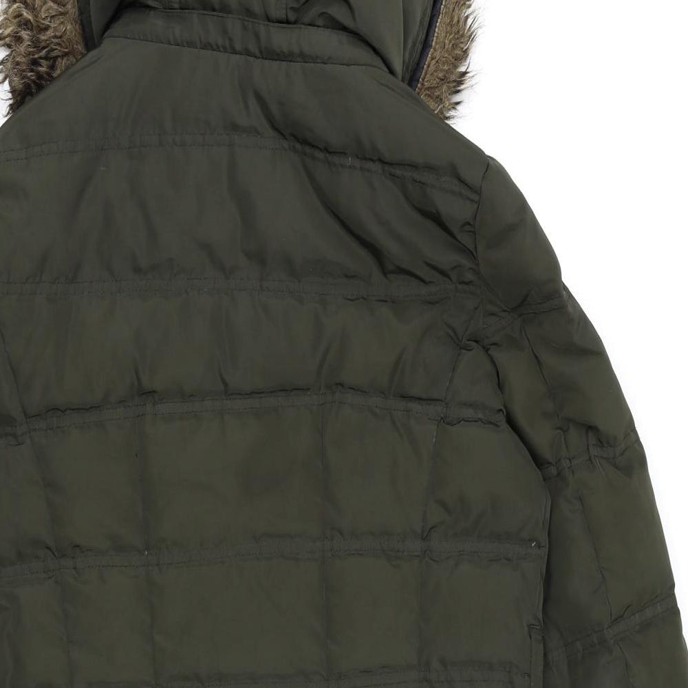 Womens UK Size S H&M Green Quilted Coat