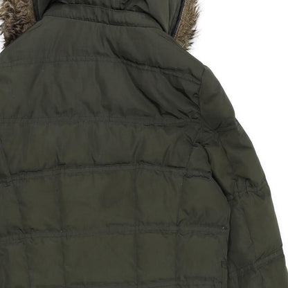 Womens UK Size S H&M Green Quilted Coat