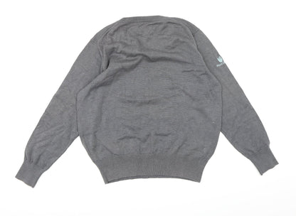 Palm Grove Womens Grey Check Knit Pullover Jumper Size 14