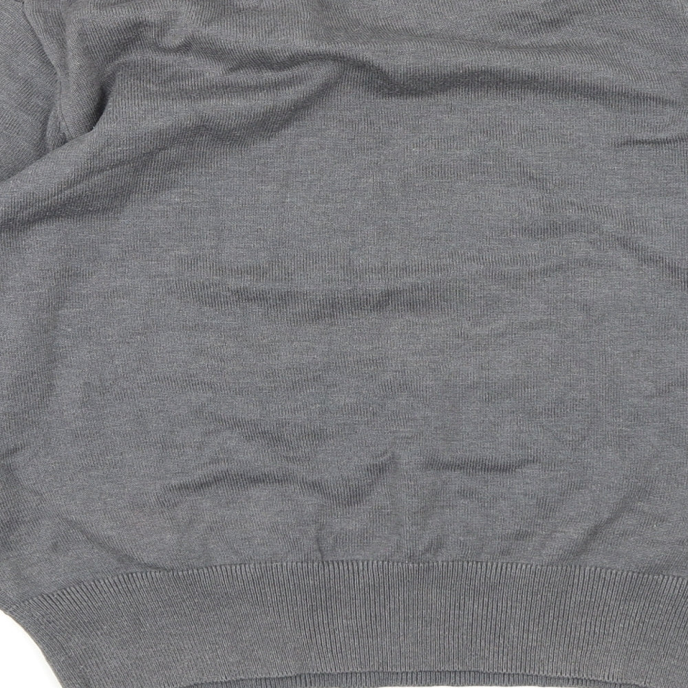 Palm Grove Womens Grey Check Knit Pullover Jumper Size 14