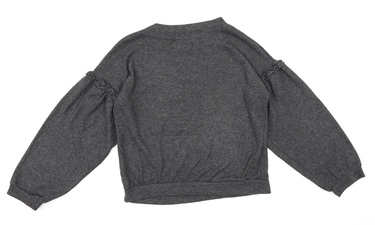 Love to Lounge Womens Grey  Fleece Top Pyjama Top Size S  - Puff Sleeve