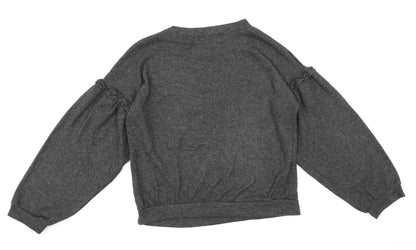 Love to Lounge Womens Grey  Fleece Top Pyjama Top Size S  - Puff Sleeve