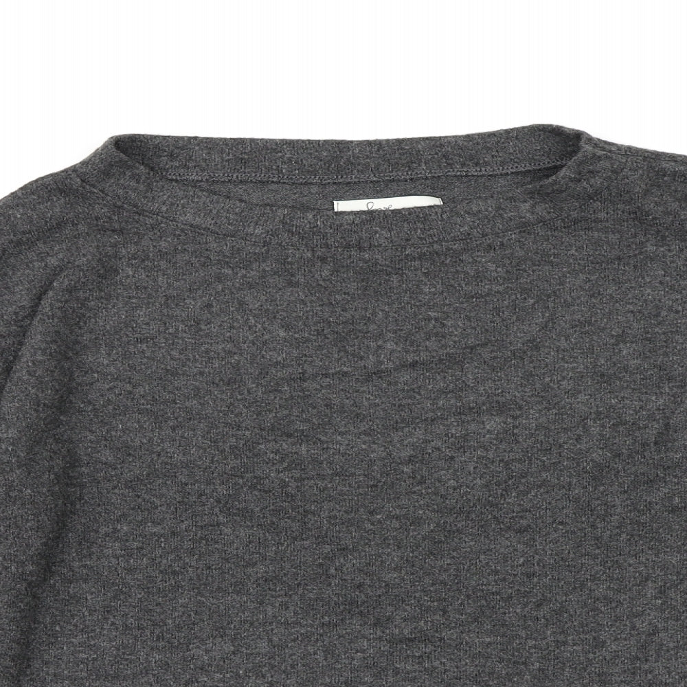 Love to Lounge Womens Grey  Fleece Top Pyjama Top Size S  - Puff Sleeve