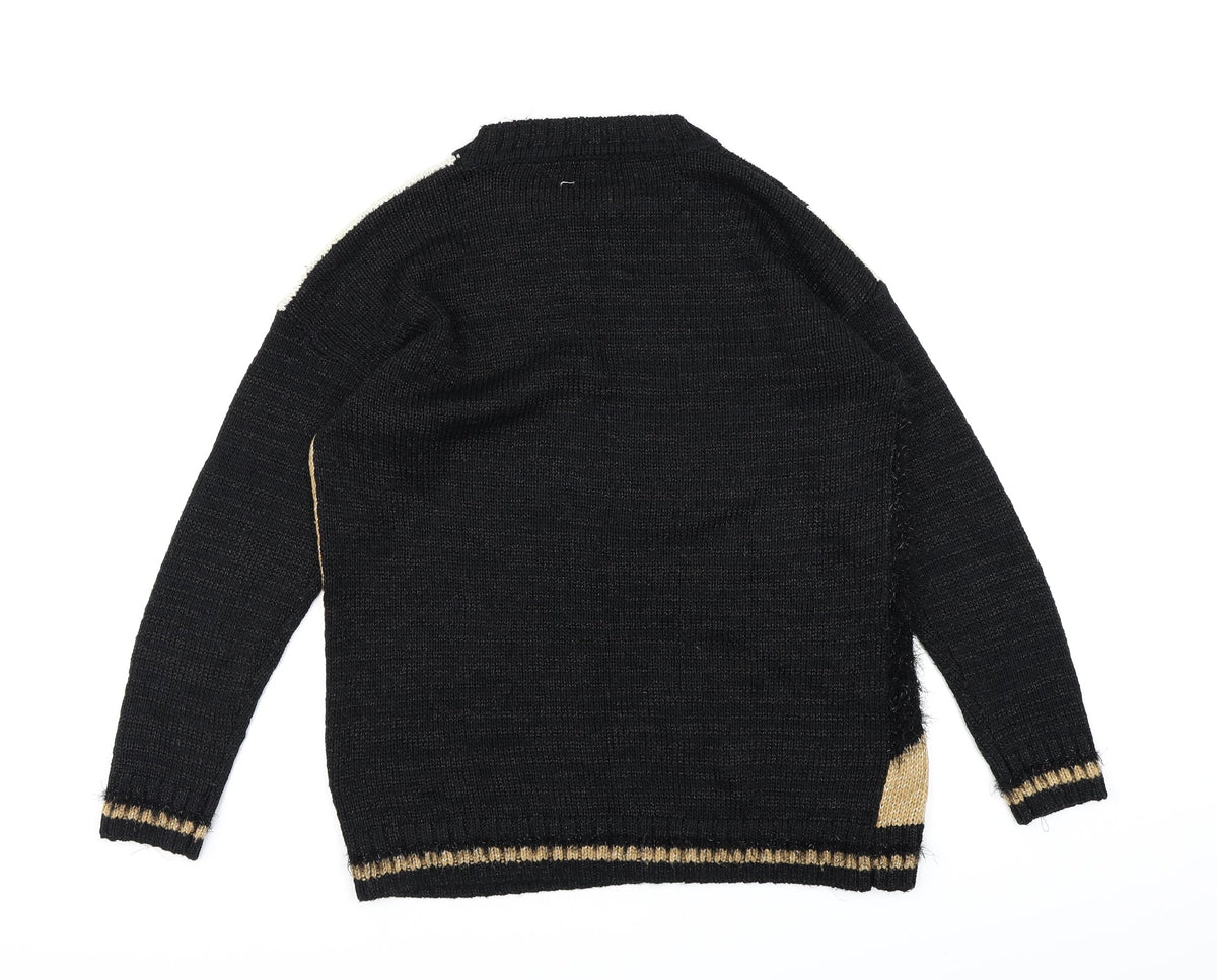 M&Co Womens Black  Knit Pullover Jumper Size 10