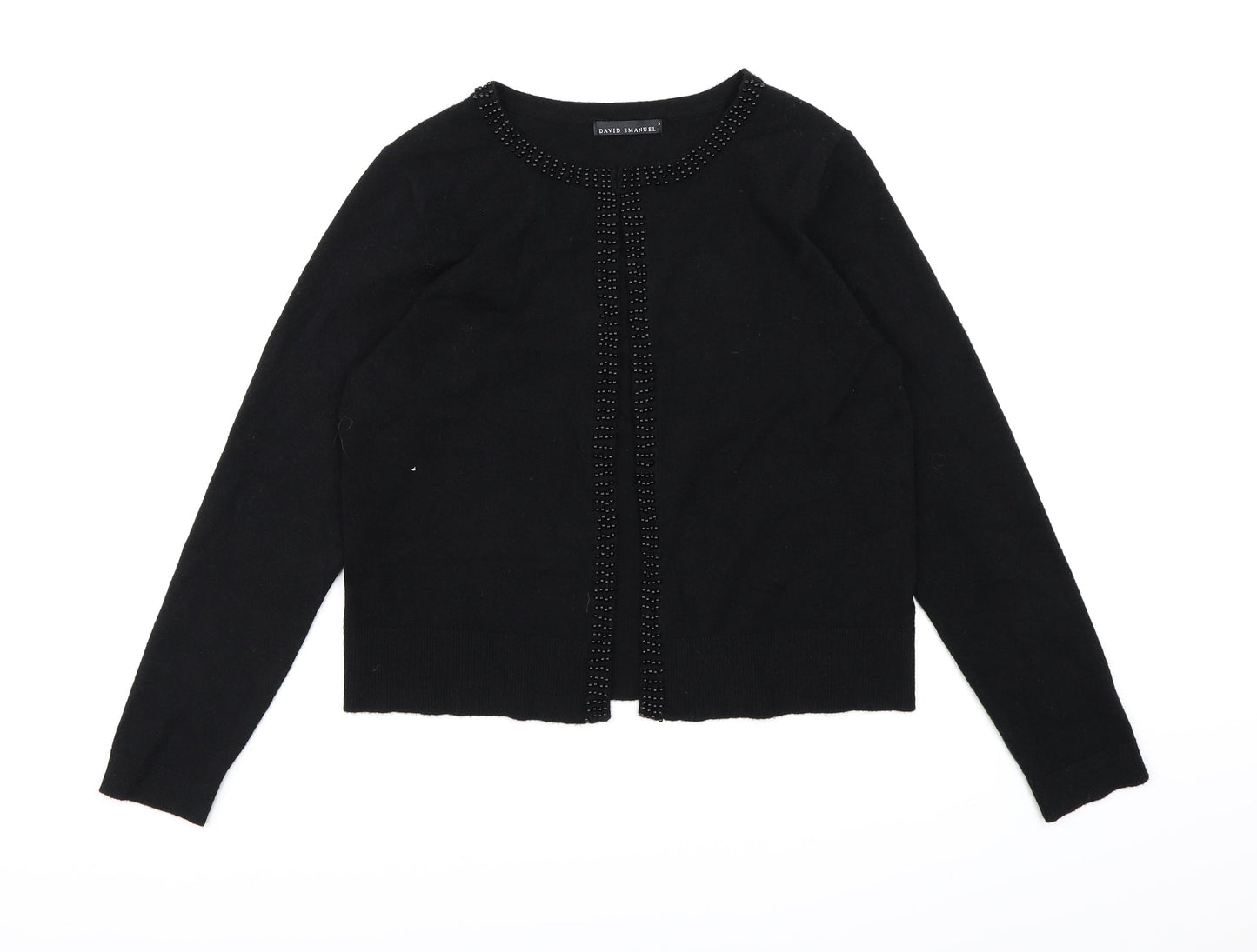 David Emmanuel Womens Black  Knit Cardigan Jumper Size S