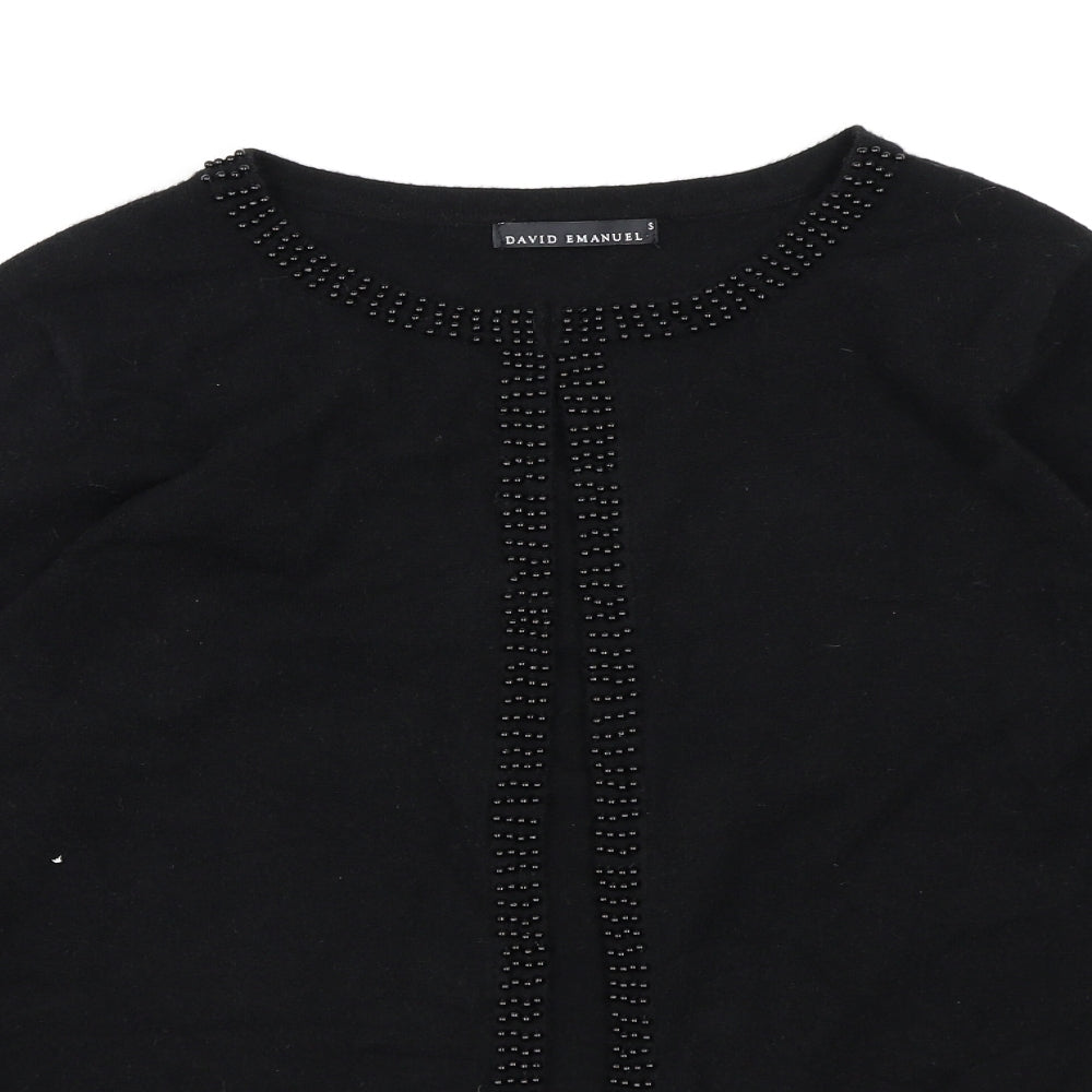 David Emmanuel Womens Black  Knit Cardigan Jumper Size S