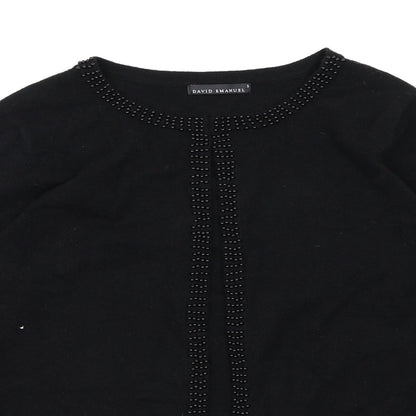 David Emmanuel Womens Black  Knit Cardigan Jumper Size S