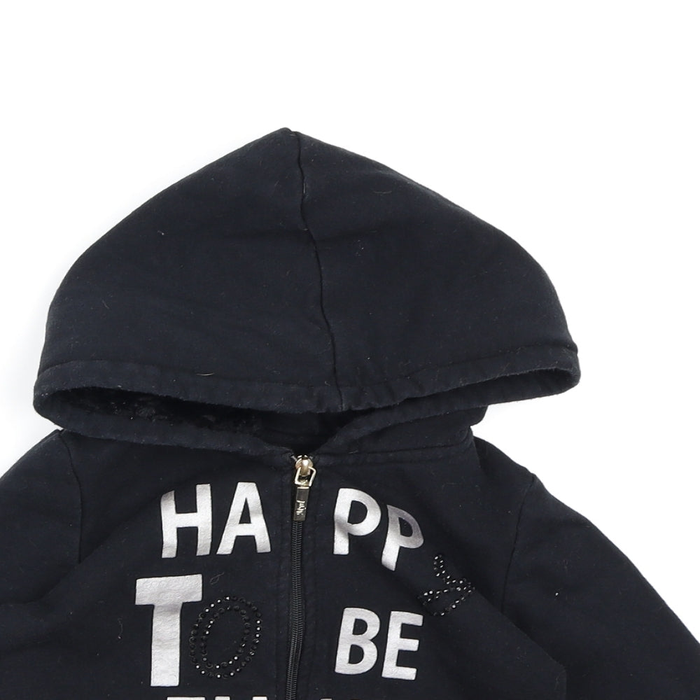 Mayoral Girls Black  Jersey Full Zip Hoodie Size 2 Years