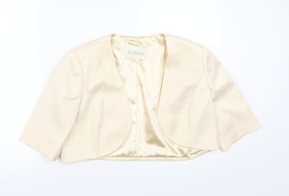 Kaliko Womens Beige  Satin Shrug Jumper Size 12