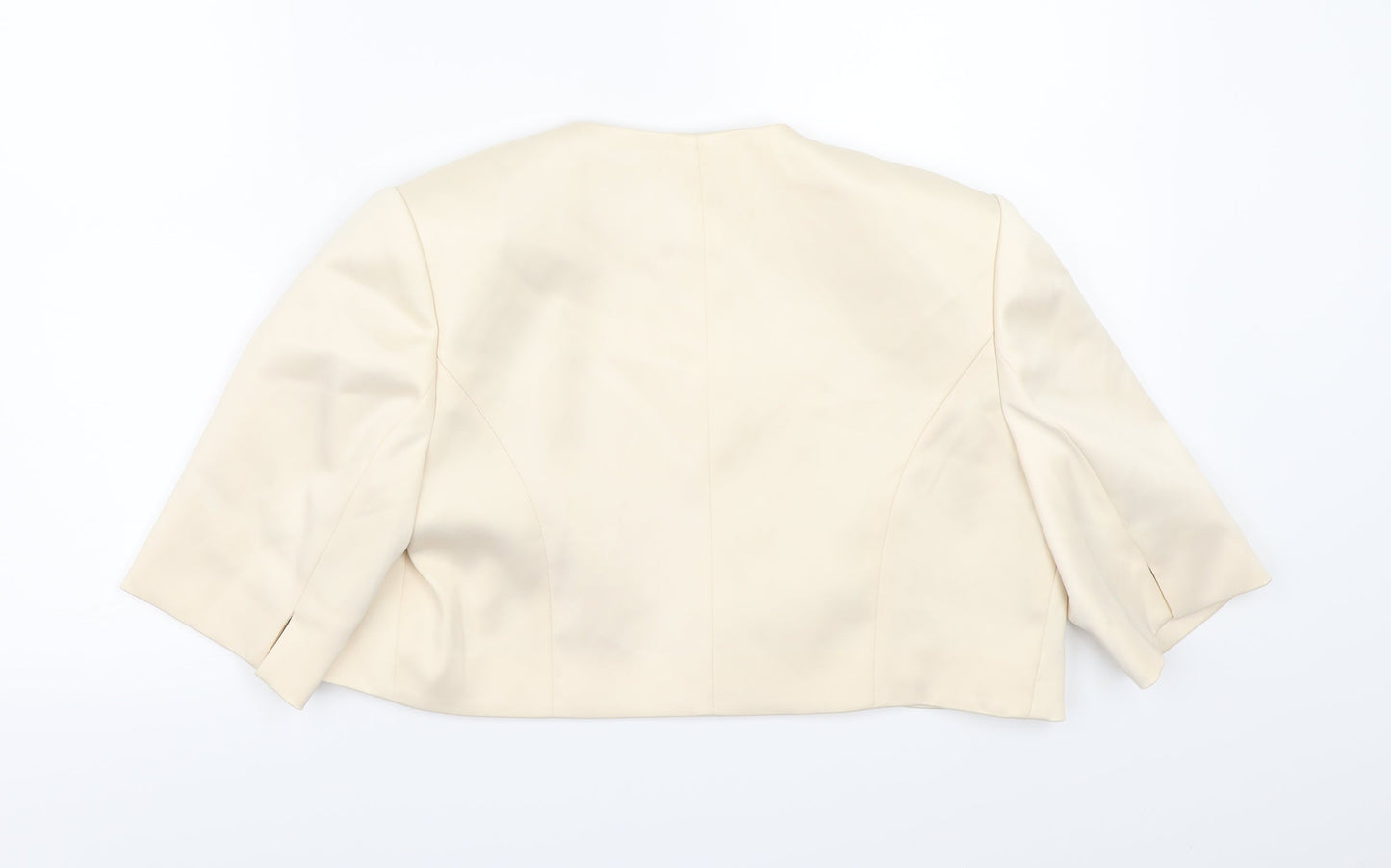 Kaliko Womens Beige  Satin Shrug Jumper Size 12