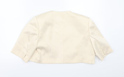Kaliko Womens Beige  Satin Shrug Jumper Size 12
