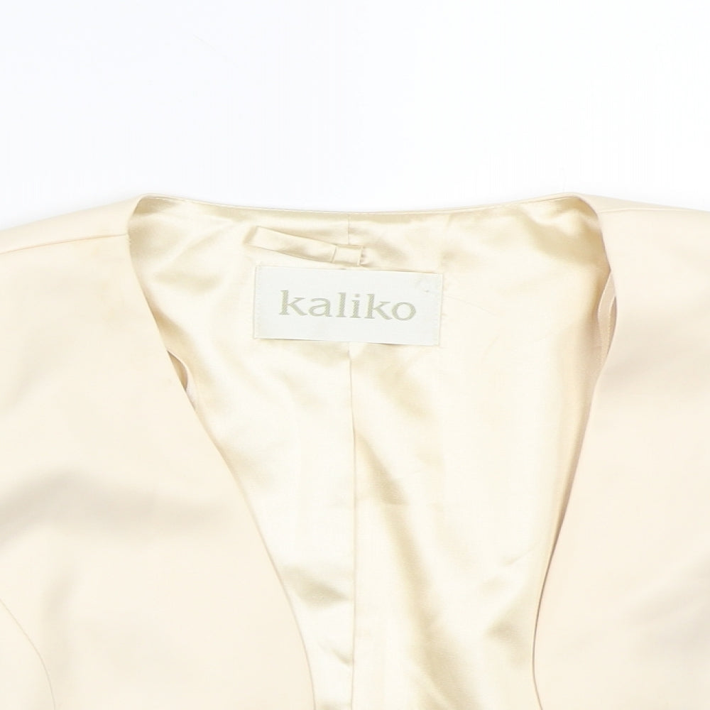 Kaliko Womens Beige  Satin Shrug Jumper Size 12