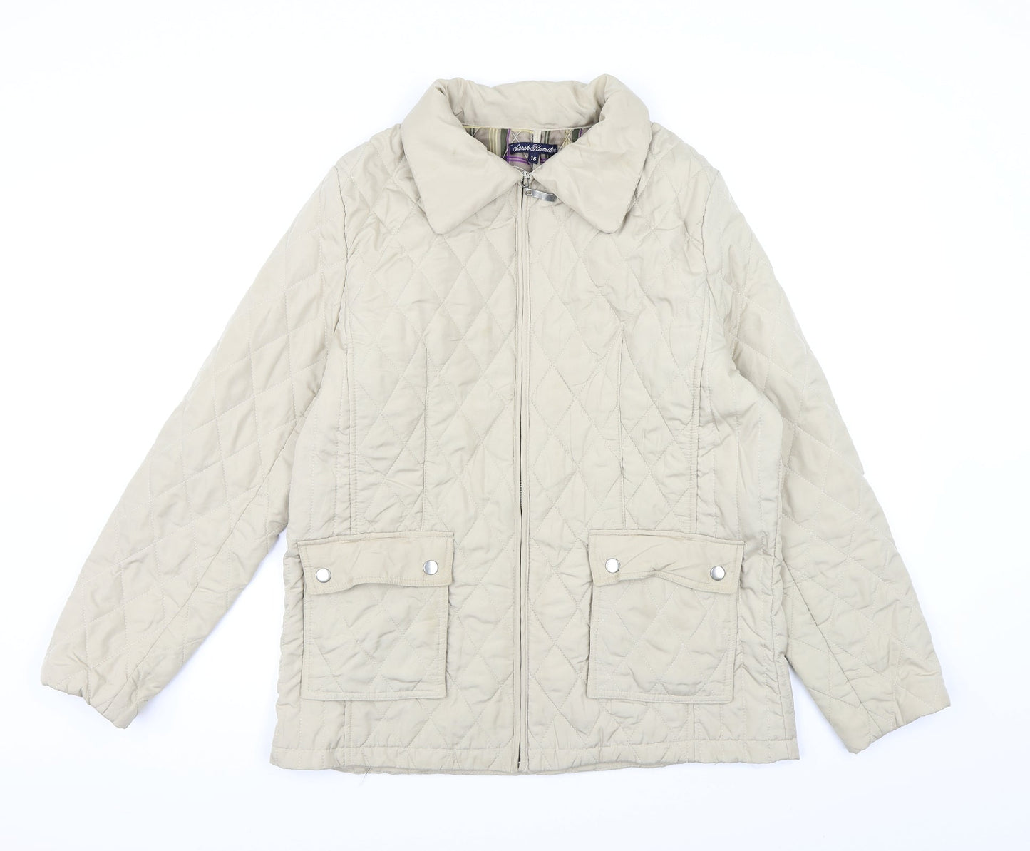 Womens UK Size 16 Sarah Hamilton Beige Overcoat