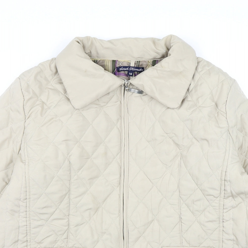 Womens UK Size 16 Sarah Hamilton Beige Overcoat