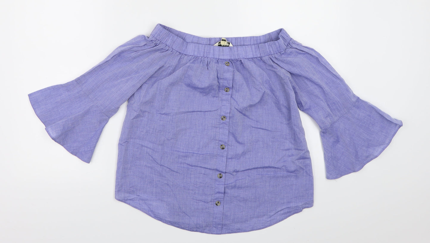 Miss Selfridge Womens Blue   Basic Blouse Size 8