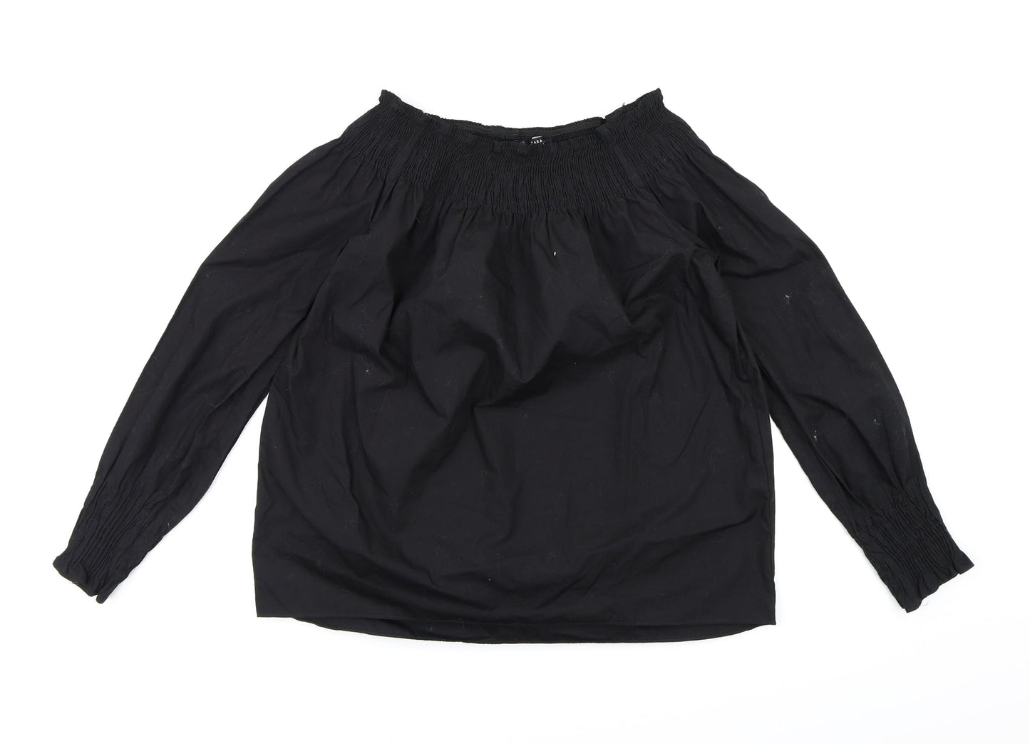Womens UK Size XS Zara Black Basic Blouse