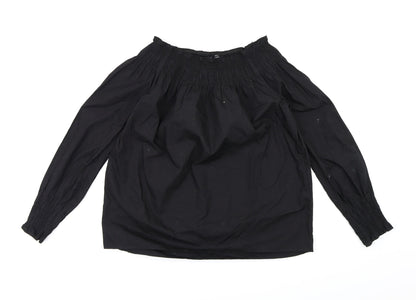 Womens UK Size XS Zara Black Basic Blouse