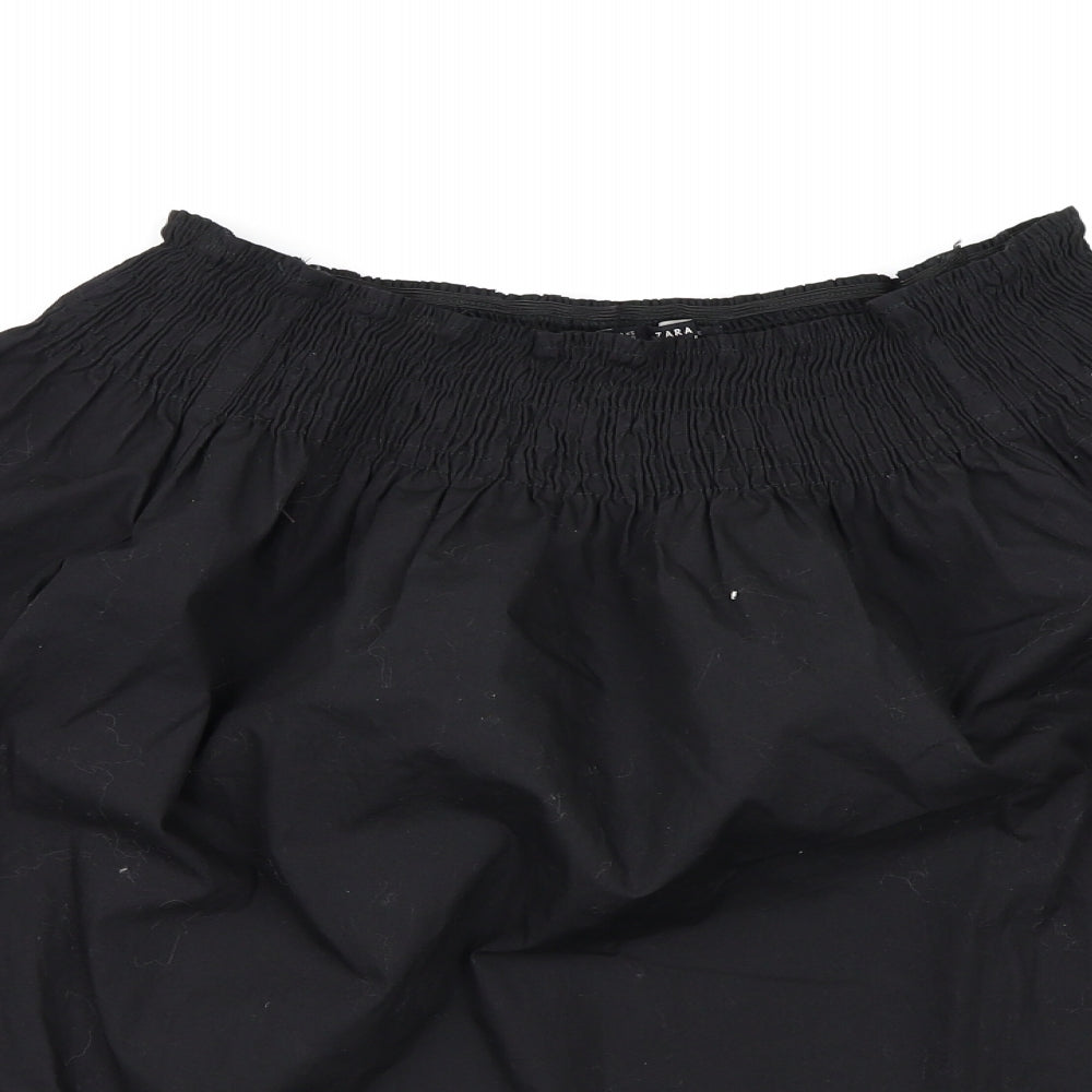 Womens UK Size XS Zara Black Basic Blouse